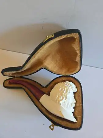 Meershaum Pipe with Case - Albert Einstein Face