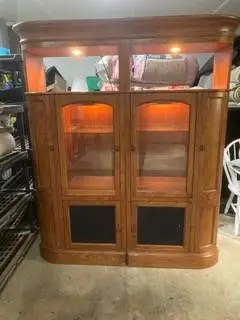 Solid Oak Media Cabinet/Display Case