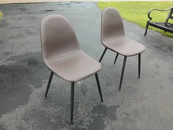 Retro Chairs in Cushioned Faux Leather $15 each must take both