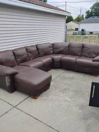 Leather sectional