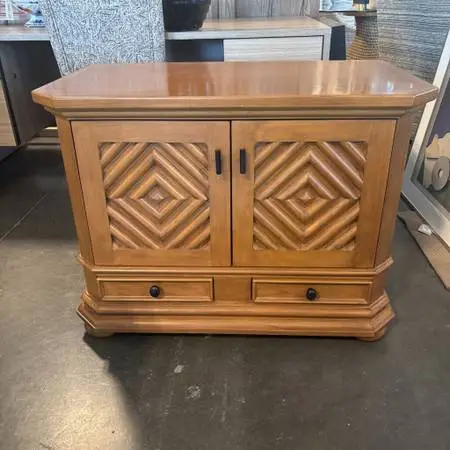 2 Door Console W/ Diamond Pattern- 21X36X27.5H