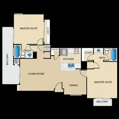 2/BD 2/BA, Air Conditioning, On-Site Maintenance