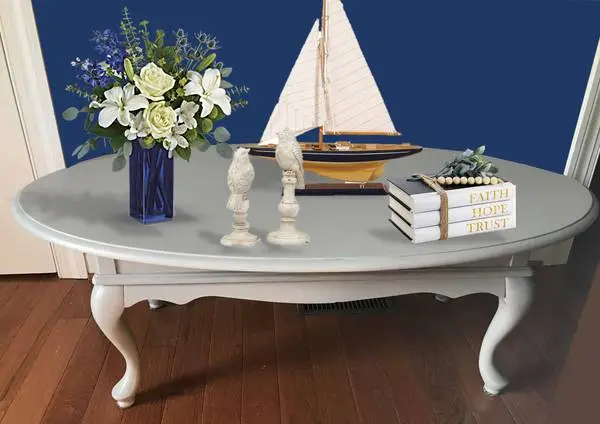 Light Grey Oval Coffee Table
