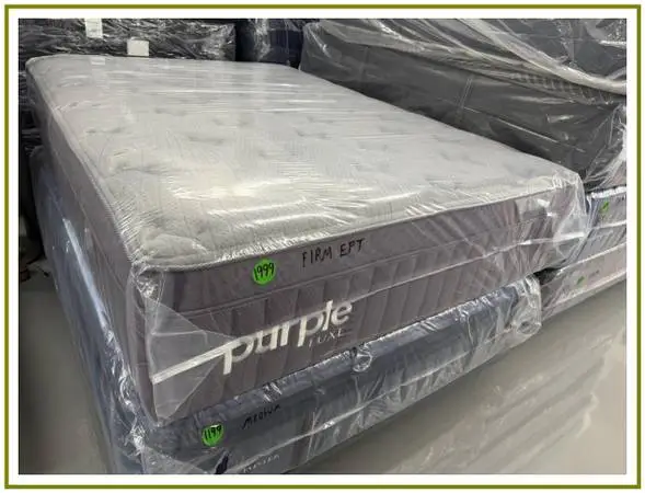 QUEEN SIZE PURPLE LUXE REJUVENATE PLUS PILLOW TOP MATTRESS & BOX BED