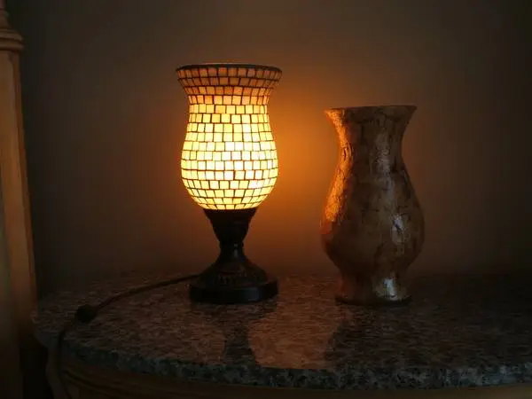 Mosaic Light and Matching Vase Set