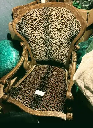 Custom Designer Leopard Chair with Ottoman