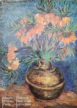 Excellent Framed Van Gogh Imperial Fritillaries in Copper Vase Poster