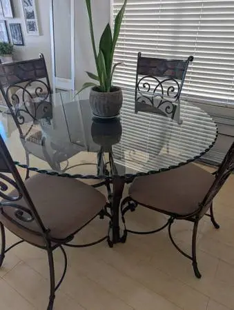 Glass Top Table And Chairs
