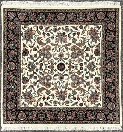 SQUARE KASHAN HAND KNOTTED RUG, 5.11 x 5.11