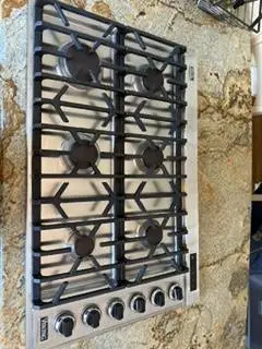36 Viking Gas Cooktop (5-Burner) + Matching Downdraft Vent
