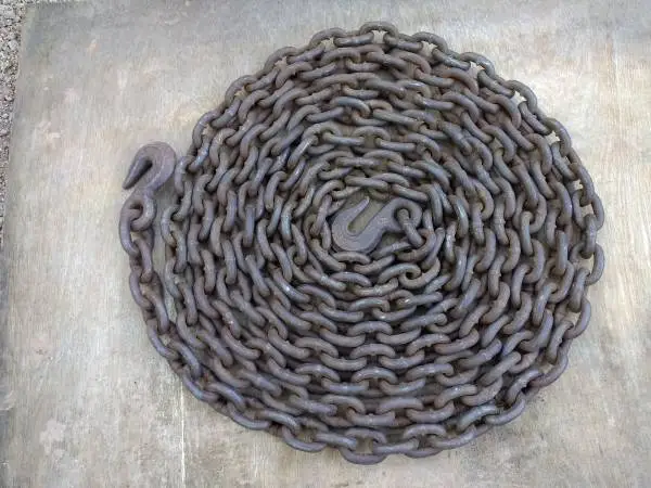 5/16  X 20 FT.  LONG  CHAIN   WITH HOOKS