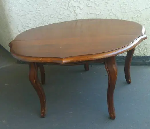 Vintage French Provincial Scalloped Accent Table – Solid Wood / DIY Pr