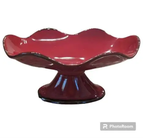 Southern Living At Home Cinnabar Footed Pedestal Oval Compote Stoneware Platter