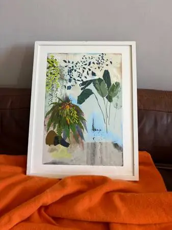 Very cute houseplant floral watercolor print 19.5 x 20