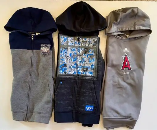 Lot of  boys size jackets and hoodies