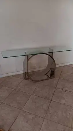 Chrome And Glass Console Table/Sofa Table