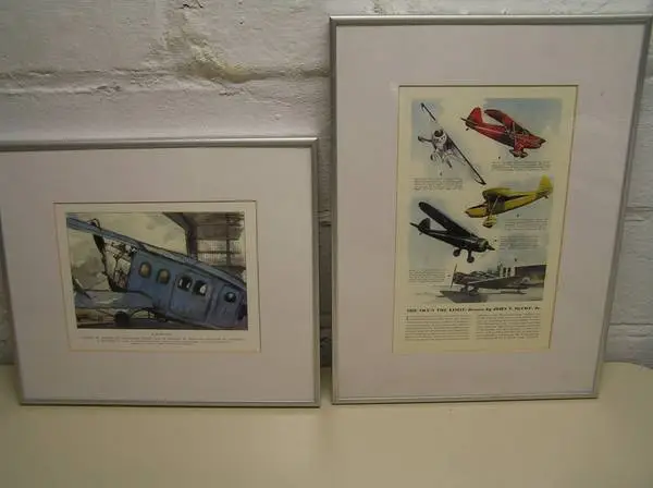 (2) PICTURES OF VINTAGE AIRPLANES * NICELY FRAMED ********** BOTH FOR