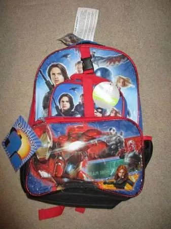 New w Tags Marvel Captian America Backpack with Lunch Bag