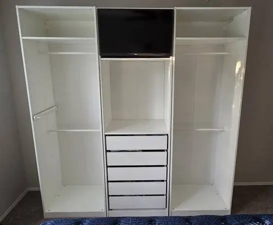 IKEA PAX Wardrobe System with 32 smart tv - White - Great condition!