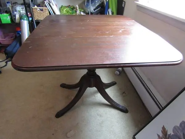 Folding Wood Clawfoot Table 42 x 34