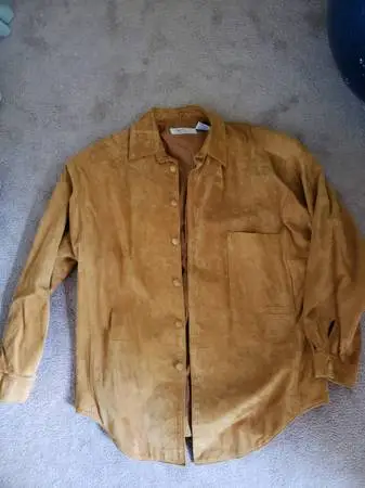 Suede Skirt and Matching Suede Shirt. Camel Color. Size Mediums.