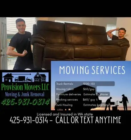 Provision Movers LLC MOVING and JUNK REMOVAL Licensed,Insured & Bonded ✅