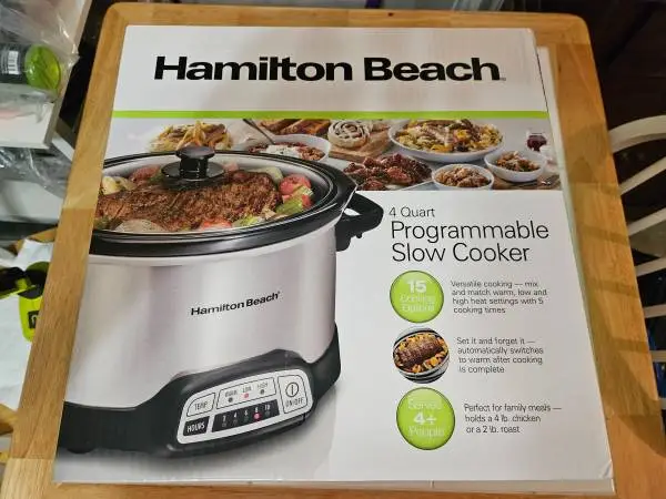 Hamilton Beach 4 Quart Programmable Slow Cooker -New