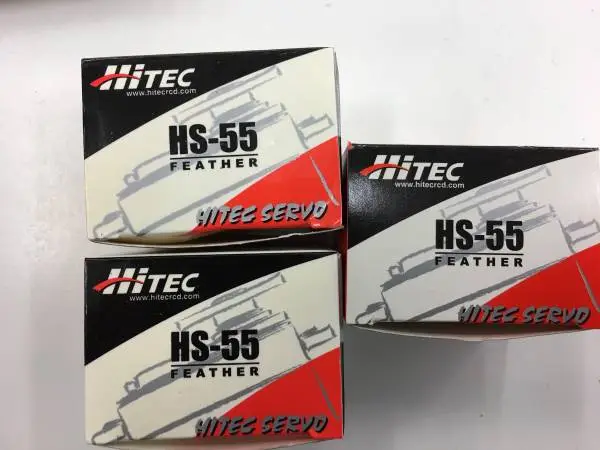 New Hitec HS-55 Feather Servos with the Karbonite Gears.
