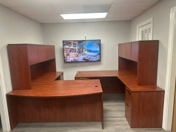 OFFICE DESK L-SHAPE DESK WITH HUTCH