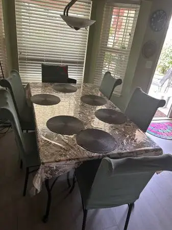 Wood Table for sale with 6 chairs
