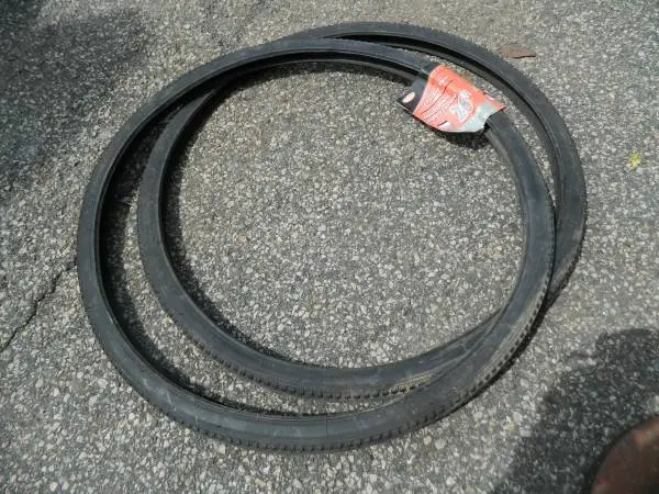 two Bell 26 x1 3/8 black tires (NOS)