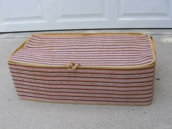 Vintage Zippered  Rattan Storage