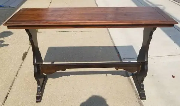 Antique Art Deco Walnut Library Table / Hall Table / TV Stand