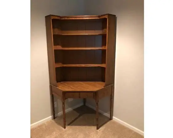 Vintage ETHAN ALLEN Heirloom Corner Desk + Bookcase + Chair