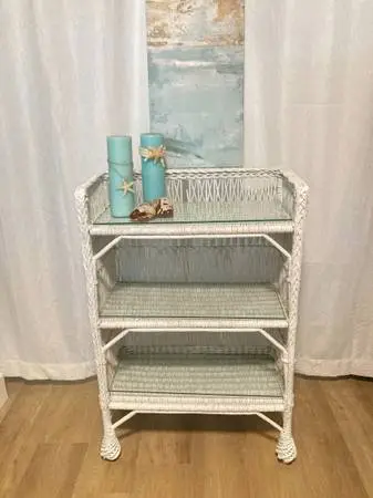 Antique Wicker Shelf Unit
