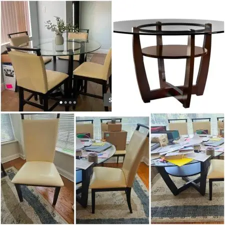 Downsizing Patio, Dinette, Chairs, Area Rug, Desk