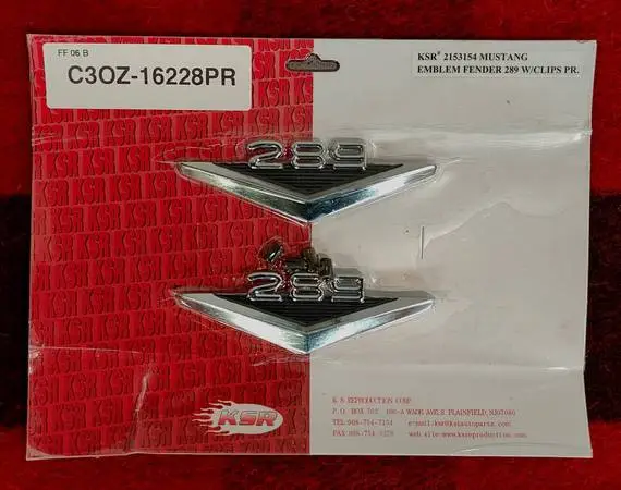 Ford 289 Fender Emblem Pair (NEW)