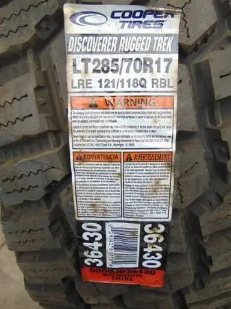 1 New LT 285 70 17 Cooper Discoverer Rugged Trek Tire 10PLY Date 2021