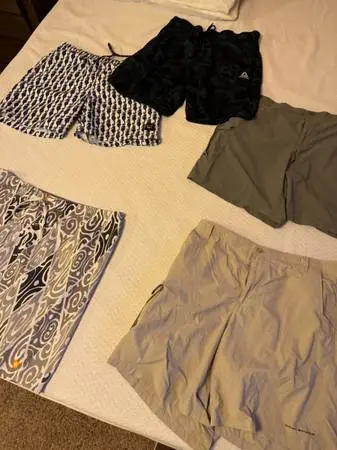 Lot of men’s LARGE shorts hiking/summer/swim shorts