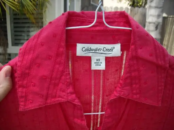 Ladies Red Blouse, Coldwater Creek - XS
