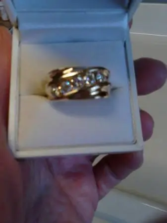 Men’s Gorgeous 5 Large diamonds 14k yellow gold ring