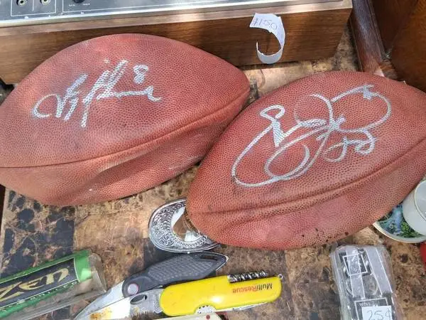 Dallas Cowboys HOF Duo Autographed Footballs (Troy Aikman & Emmitt