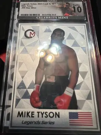 2023 Cook Islands $1 Legends Series Mike Tyson Silver Trading Coin Card
