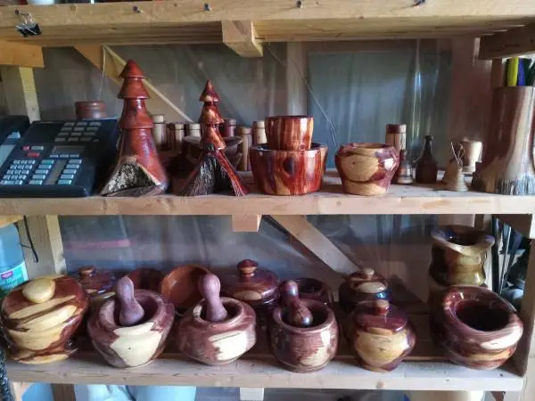 Grandpas beautifully handcrafted, decorative cedar bowls, ornaments
