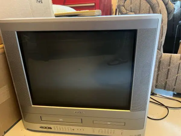21” box TV with DVD and VCR combo