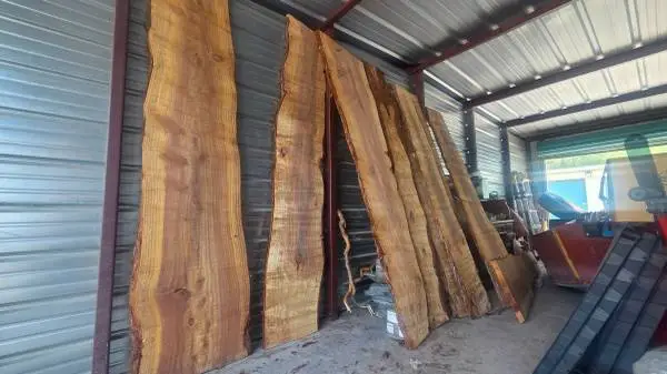 Rough cut Redwood Cedar slabs