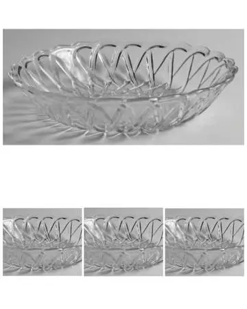 Four Vintage 50s 60s Indiana Glass Clear Pretzel #622 Coupe Soup Bowls