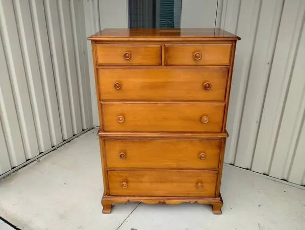 Vintage Kling Furniture (now Ethan Allen) Solid Maple Tall Chest