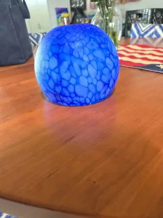 3 blue Hanging pendant globes