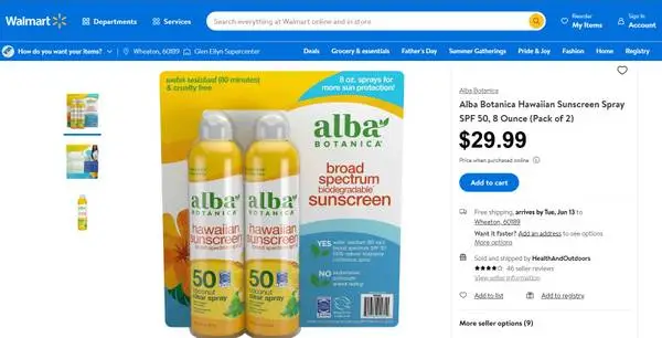 2-Pack! Alba Botanica Hawaiian Sunscreen Coconut SPF 50! Vegetarian!